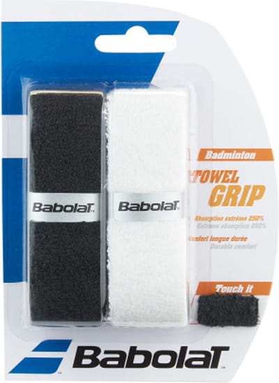 Babolat towel grip / badstof grip - wit / zwart - 2stuks