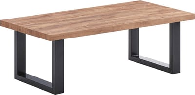 Belfurn - salontafel Nestor in mango decor met U-poot in zwart metaal
