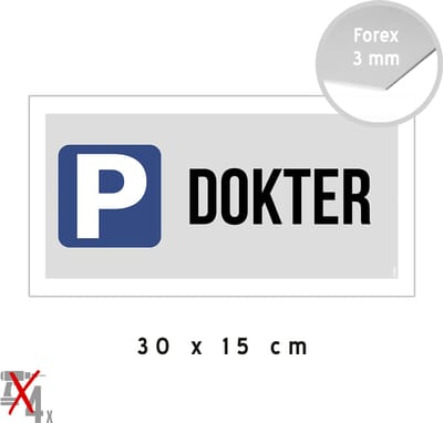Pictogram/ bord | Parking "Dokter" | 30 x 15 cm | Privé | Arts | Eerste hulp | Doctor | Verpleging | Noodgeval | Vrijhouden | 1 stuk
