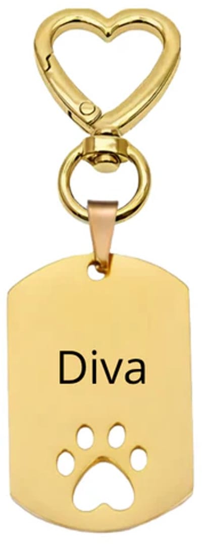 Hondenpenning Dogtag Inclusief Bevestigingshart | Hondenpenning met Hartsluiting Goud | Huisdierpenning | Petshop Seven