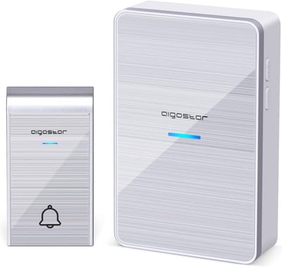 Draadloze Deurbel met 1 Ontvanger - Plug & Play - 3 Instelbare Volumes - 36 Melodieën - IP44 Waterdicht - Zilver