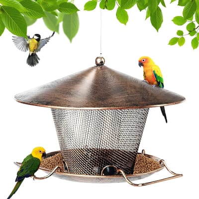 Dailygoods - Vogelvoeder, vogelvoeders voor kleine vogels buiten hangende vogelzaadfeeder grote capaciteit wilde vogelvoeder voor tuin tuin buiten achtertuin