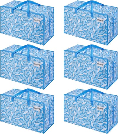 Opbergzakken Set - Grote Waszakken - Verhuizen & Opslag - Waterbestendig Materiaal - 6 Stuks XL - Lente Fris