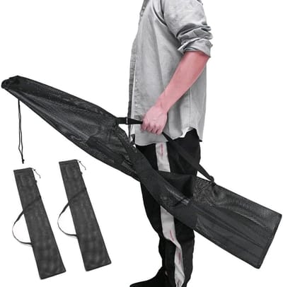 Kayak Peddel Tas (2 Stuks, 129.5x25cm, Zwart) - Verstelbare Trekkoord Sporttas voor Buiten Kajakken, Kanoën en Surfen