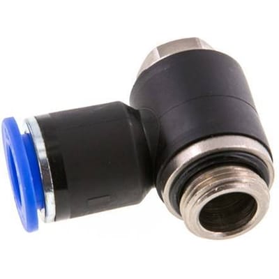 12mm x G3/8'' 90 graden L-vorm Messing/PA 66 Insteekfitting Buitendraad Draaibaar NBR