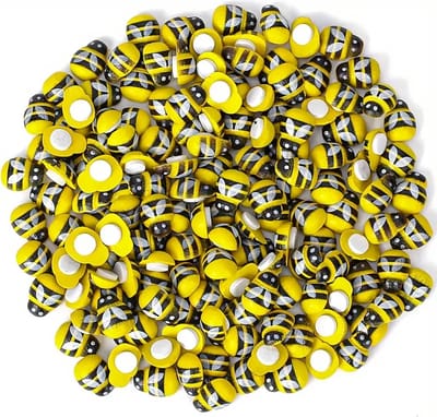 MGM Trading - 100 stks, Hout Mini Gele Bijen Zelfklevende DIY Pasen Ambachten Decoratie Houten Bumble Bee Kaart Maken Toppers Embellishments Flat Back Stickers