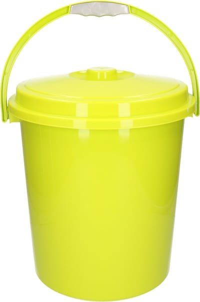 Plasticforte afsluitbare afvalemmer met deksel - groen - 21 liter - kunststof - luier emmer - afval - D37 x H40 cm