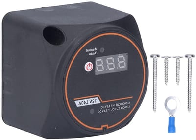 Voltagegevoelige relais 12V 140A voor dubbele accu's, waterdicht, met digitaal display en accuisolator voor auto en boot