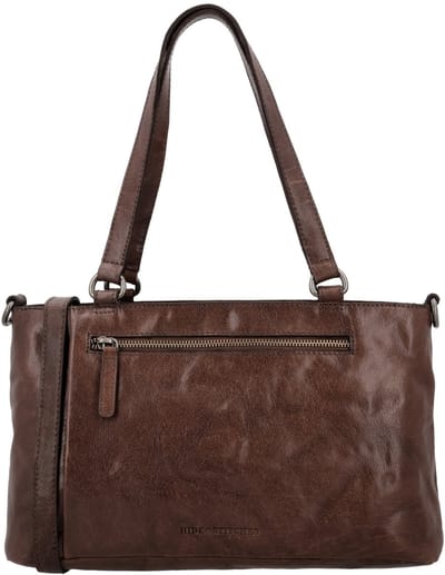 Hide & Stitches Westland Shopper Schoudertas - Crossbody schouderhengsel - Fashion Bag - Leren Dames Tas - Donkerbruin