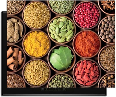 KitchenArt - Spice Harmony – Inductie Beschermer - 77x51 cm - Kookplaat Beschermer - Luxe Afdekplaat Inductieplaat - Anti-slip & Oprolbaar - Beschermmat Inductiekookplaat