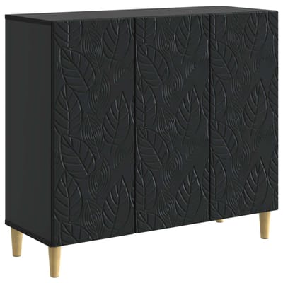 vidaXL - Dressoir - Zwart - 89 - x - 34,5 - x - 80 - cm - Bewerkt - hout