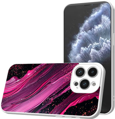 Smartphonica Telefoonhoesje Geschikt voor iPhone 11 Pro met Paars Roze Marmer opdruk - TPU Back Cover Case Purple Rosé Marble Design - Wit geschikt voor iPhone 11 Pro