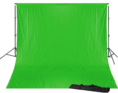 BRESSER BR-D23 Achtergrond System + Doek - 3 x 4m - Chromakey Groen