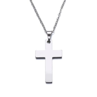 Fako Bijoux - Ketting Met Kruisje - Stainless Steel - RVS - Staal - Zilverkleurig