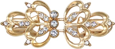 Fako Bijoux® - Vestsluiting Classic - Clip Met Haakje - Vestclip - Vestklem - Royale Strass - Goudkleurig