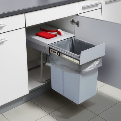 Inbouw prullenbak Froland 20 liter 34x26x42 cm grijs [en.casa]