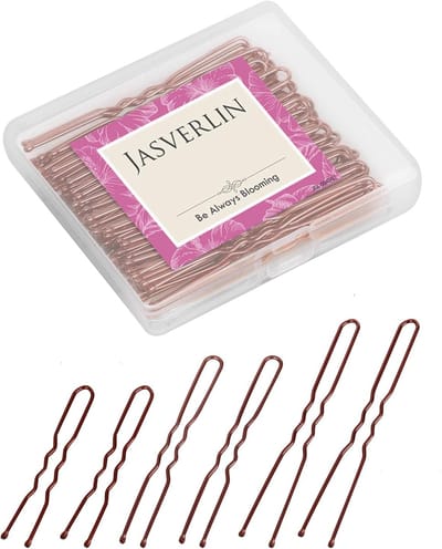 Haarspelden U-vorm - Knot speldjes - Haar opsteken - Met bolvormige uiteinden - 150 stuks - Bruin