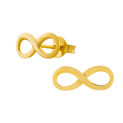 WeLoveSilver - zilveren oorstekers - gold plated - infinity teken