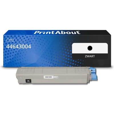 PrintAbout huismerk Toner 44643004 Zwart Geschikt voor OKI