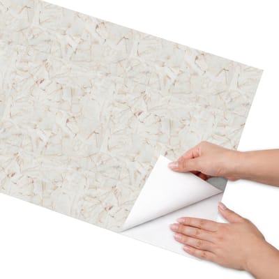 Coloray Meubel Wrap Folie - Beige Meubelfolie - 50x100 cm - Plakfolie Meubels Marmeren elegantie - Decoratiefolie Zelfklevend - Klassiek Meubelfolie - Meubelfolie Zelfklevend - Badkamer decoratie - Texturen