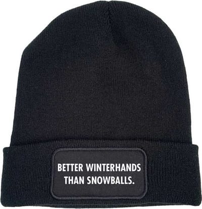 Better winterhands than snowballs wintermuts zwart | wit - soBAD. | Unisex | Skimuts | Muts | Kou | met grappige tekst | Winter | Beanie