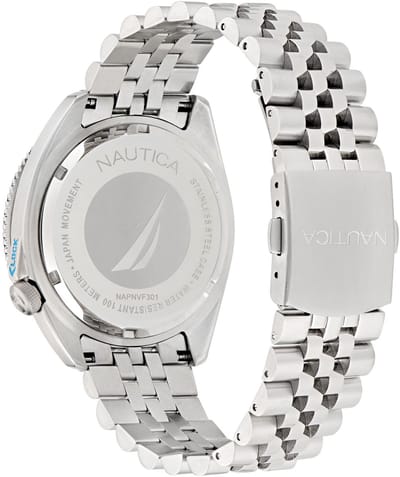 Nautica Nautica Vintage Quartz Analog Zilverkleur En Blauw Case: 100% Stainless Steel , Armband: 100% Stainless Steel 44 mm NAPNVF301
