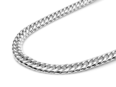 Stalen Heren Ketting Zilver Kleurig - 6mm / 60cm - Staal - Stalen Kettingen Man - Papa Cadeau Voor Mannen - Vaderdag