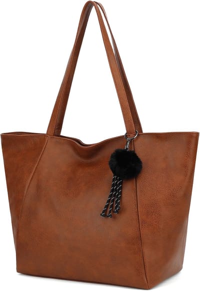 TAN.TOMI Dames Handtassen – Dames Tas Shopper – Grote Shopper Schoudertas – Lichtgewicht & Ruim - Bruin