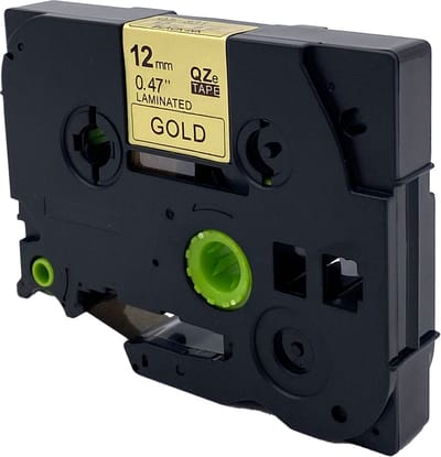 DULA Brother Compatible label tape- Tze-831 - 1 cassette - Brother P-Touch - Zwart op goud - 12mm x 8m