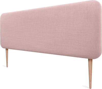Gestoffeerd Hoofdbord - Afgerond Linnen - Bed Comfort - Vlekwerende Stof - 160cm - Roze Hout