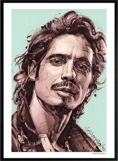 Chris Cornell print 51x71 cm *ingelijst & gesigneerd