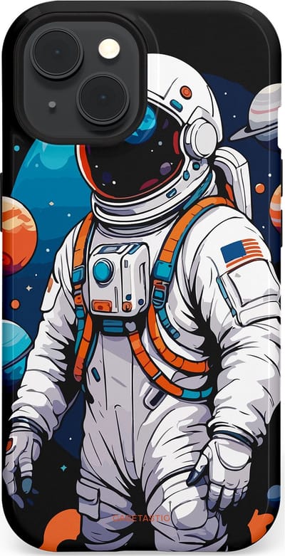 Casetastic Hoesje Geschikt voor Apple iPhone 15 Magsafe - Stijlvolle Beschermende Duo-layer Case - Astronaut in space