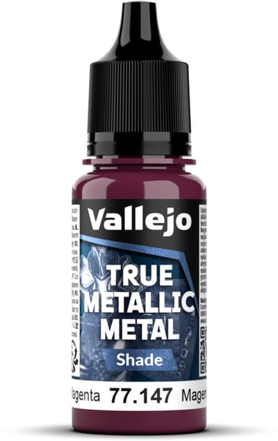 Vallejo Hobbyverf Acrylverf - 77147 True Metallic Metal - Shade - Karmozijn Magenta - Acryl - Verf flesje - 1x 18 ml