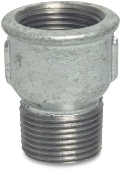 Verzinkte Draadfitting, Tempergiet Muffennippel 1/2" IG x 1/2" AG