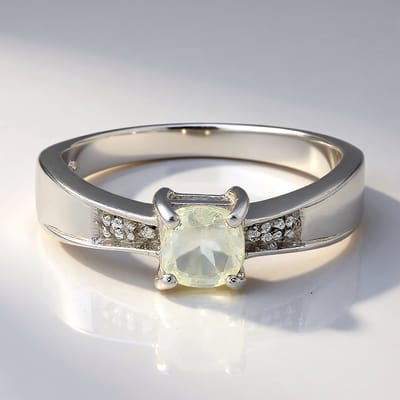 Cavill - Zilveren Ring - 925 Sterling Zilver - Orthoklaas 0,44 ct - 4 Witte Topaas 0,015 ct - Tijdloos Elegant Dames Sieraad Maat 17