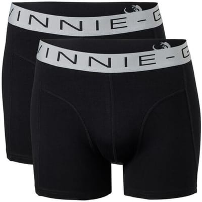 Vinnie-G Boxershorts 2-pack Black/Grey - Maat S - Heren Onderbroeken Zwart met grijze band - Geen irritante Labels - Katoen heren ondergoed