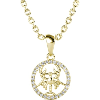 Kreeft Zodiac Hangers - Goud en Kristal