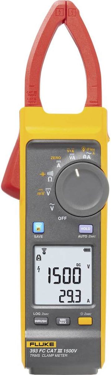 Fluke 393 FC iFlex Stroomtang Digitaal Datalogger, Spatdicht (IP54) CAT III 1500 V