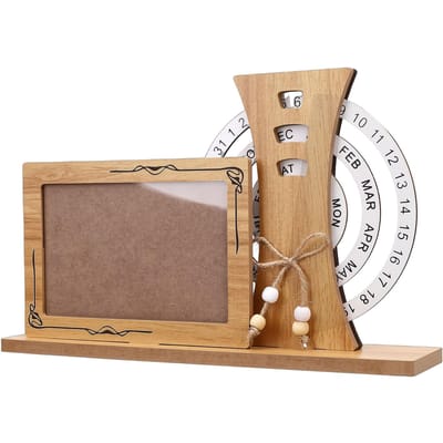Cadre Photo Calendrier Perpétuel Cadre Photo Calendrier Éternel Ornement de Bureau Cadeau d'Anniversaire pour la Maison Type 2