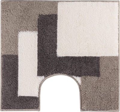 Casilin WC-mat Antislip Graduale - 55x60cm - Met Uitsparing - Waterabsorberende Badmat - Wasbaar en Sneldrogend - Acryl - Bruin, Zand