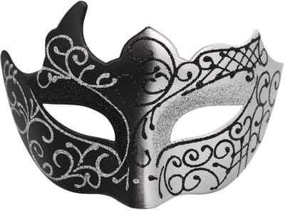 Dailygoods- Venetiaans Masker Elegante Look - Feest Masker - Carnaval Masker - Heren Masker - Halloween Masker - Kunststof 17 x 9 cm - Feestmasker