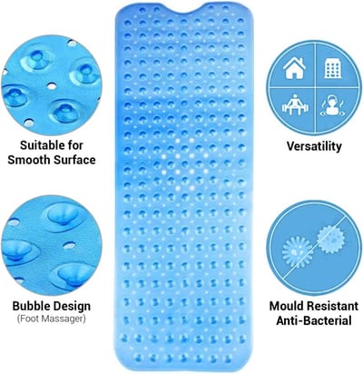 Famanu - Antislip badmat 100 x 40 cm, met 200 zuignappen, machinewasbaar en duurzaam
