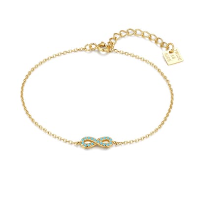Twice As Nice Armband in zilver, oneindigheid met zirkonia Goudkleurig 16cm+3cm