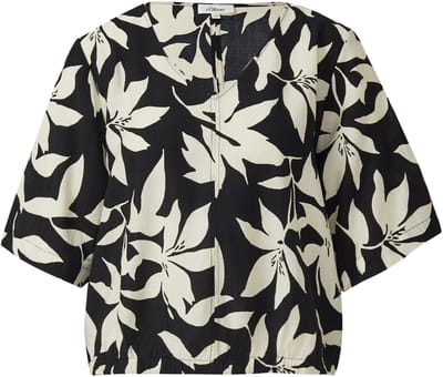Gestructureerde Blouse met V-hals en Plooien Dames s.Oliver