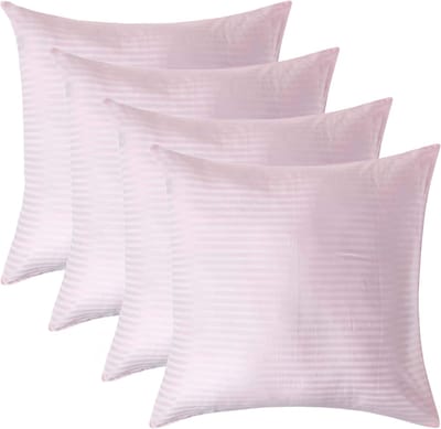 Homescapes Satijn Streep Katoen Kussensloop 80x80 cm – Set van 4 – Roze – 100% Egyptisch Katoen – Draaddichtheid 330