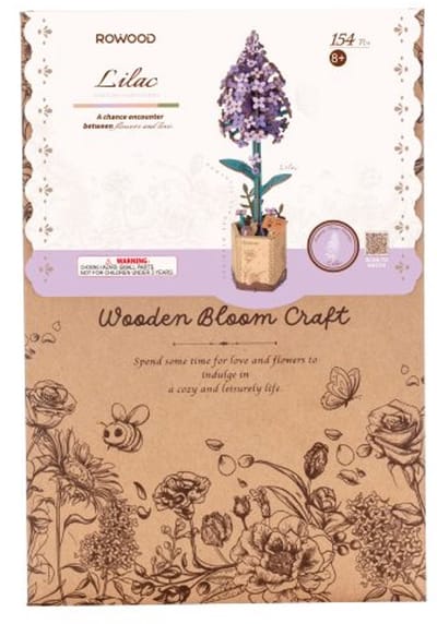Robotime Lilac TW021 - Lila - Knutselen - DIY - Houten bouwpakket - Volwassenen