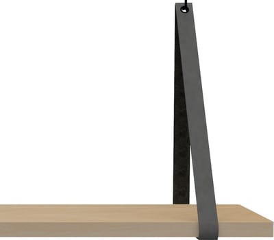 Handles and more Leren plankdragers - Donkergrijs - set van 2 - 100% leer - plankendragers - wandplank industrieel - leren plank banden