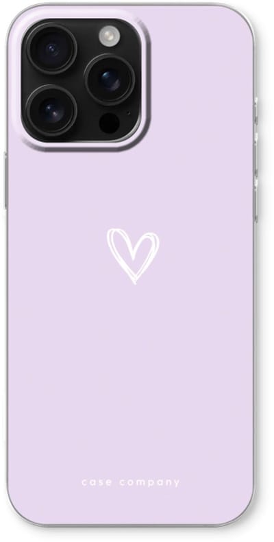 Case Company® - Hoesje geschikt voor iPhone 16 Pro Max hoesje - Klein hartje paars - Soft Cover Telefoonhoesje - Bescherming aan alle Kanten en Schermrand