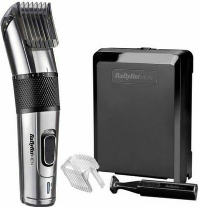 BaByliss Carbon Steel Tondeuse - Carbon stalen messen - Incl. precisietrimmer (op batterij) - Uitschuifbare opzetkam 1-25mm