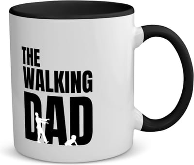 Akyol - the walking dad koffiemok - theemok - zwart - Quotes - je vader - zombie vader - vader cadeautjes - vaderdag - verjaardagscadeau - verjaardag - cadeau - geschenk - kado - gift - vader artikelen - 350 ML inhoud